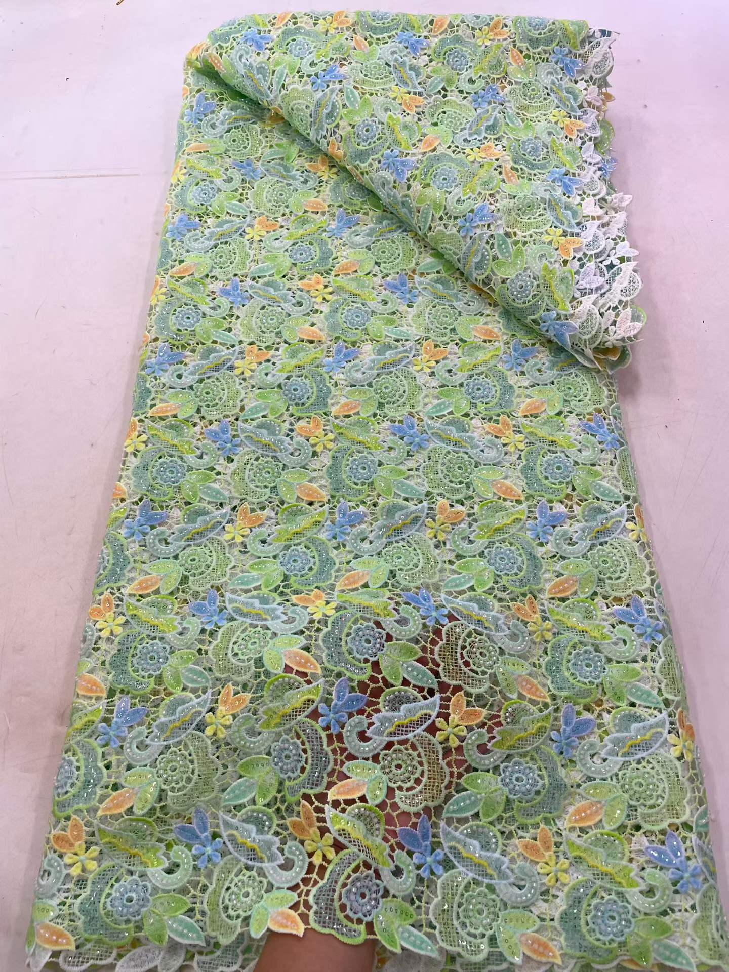 African Guipure Cord Lace Fabr - Wedding Dress 评论和价格
