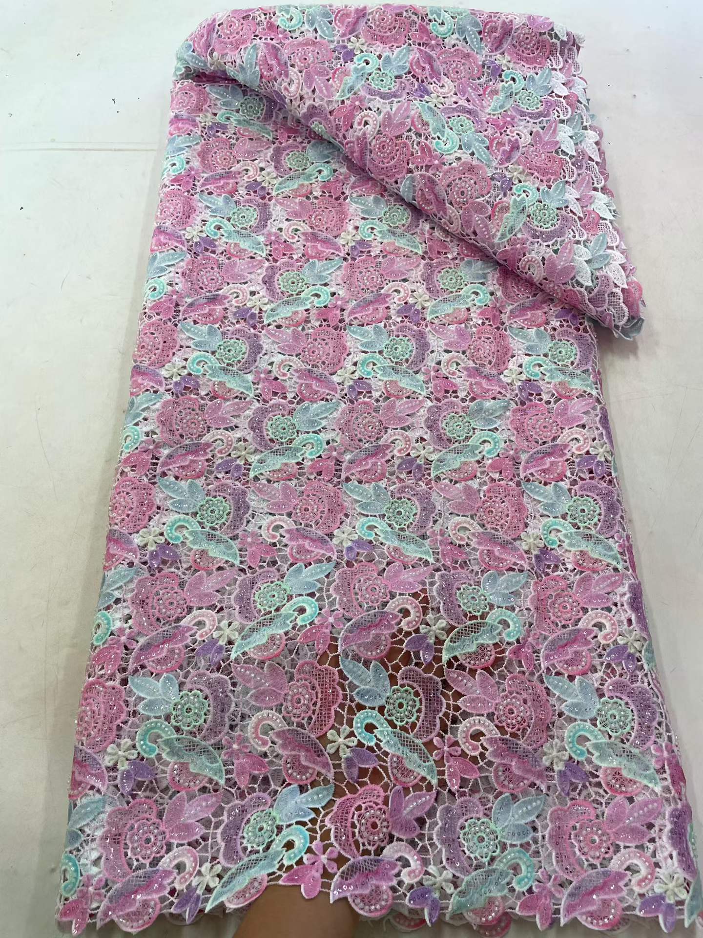 African Guipure Cord Lace Fabr - Wedding Dress 评论和价格