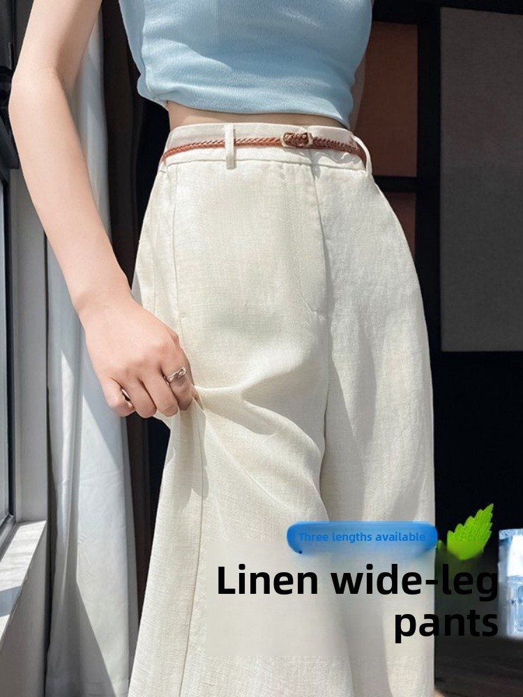 High Waist Narrow Cut Linen Co - Tailored Trouser Wide 评论和价格