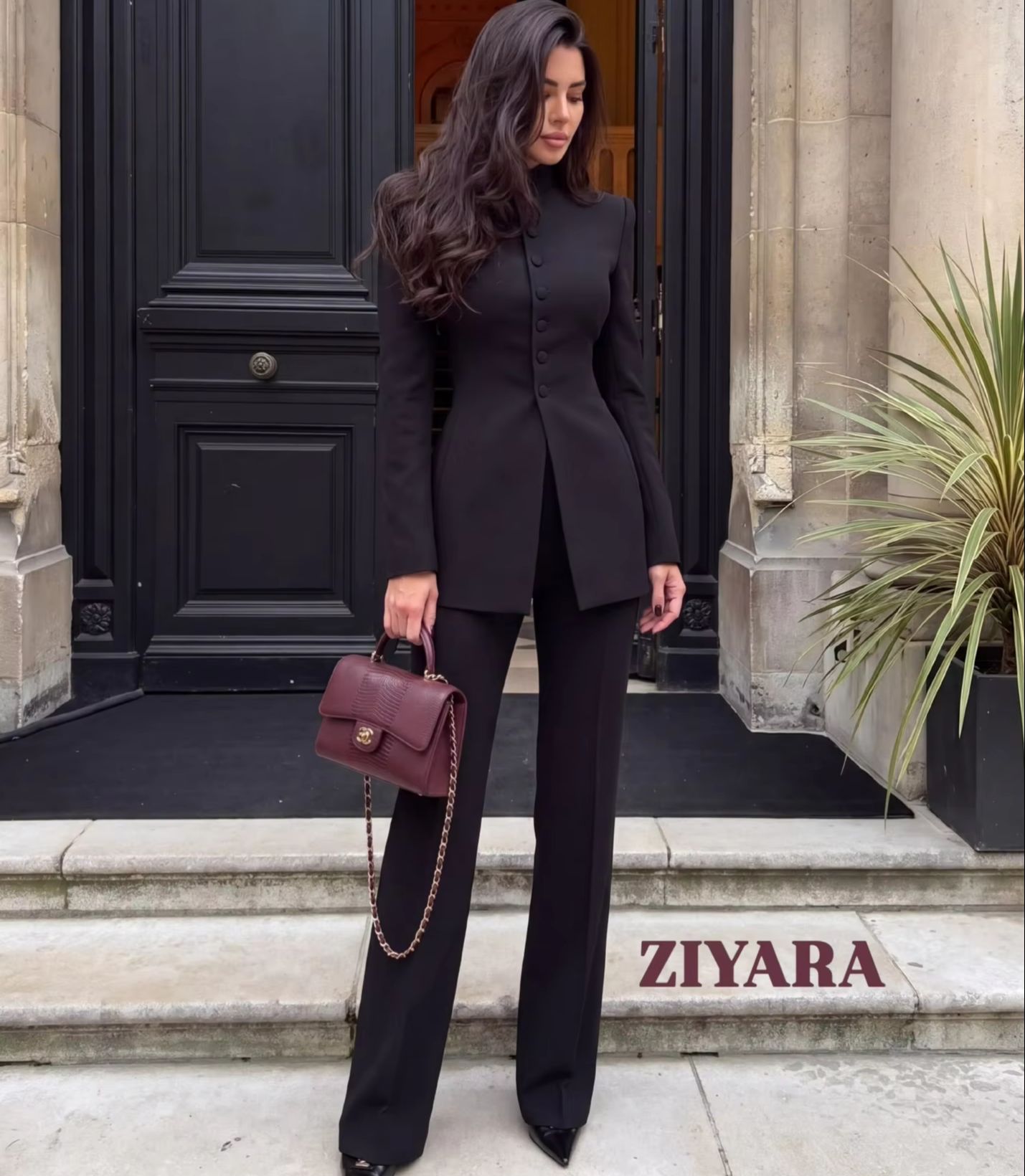 Women 2 Piece Suit Mandarin Co - Womens Blazer 评论和价格