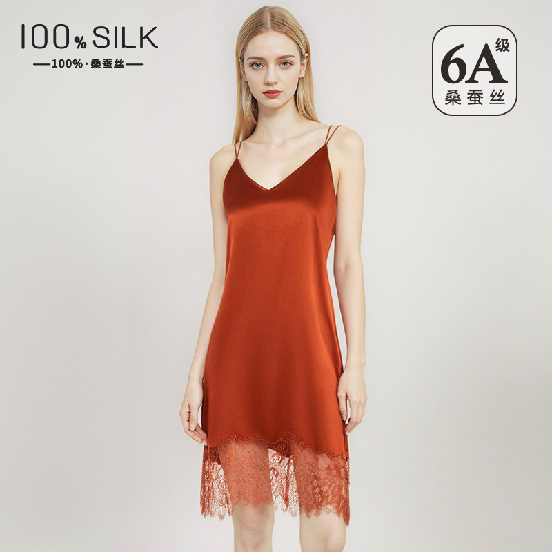 Sexy Ice Silk Slip Dress Women - Lace Dress 评论和价格