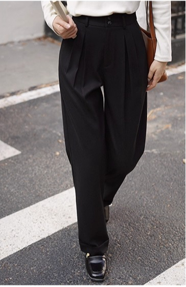 High Waist Wool-Like Trousers  - Tailored Trouser Wide 评论和价格