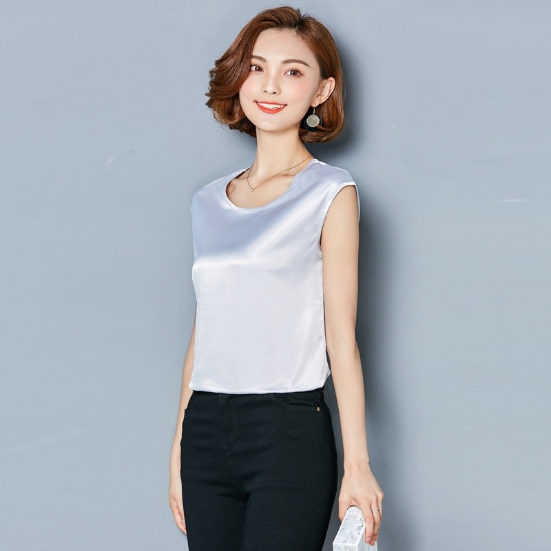 Sexy Silk vest women sleeveles - Silk Blouse 评论和价格
